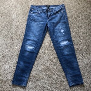WHBM distressed girlfriend jeans